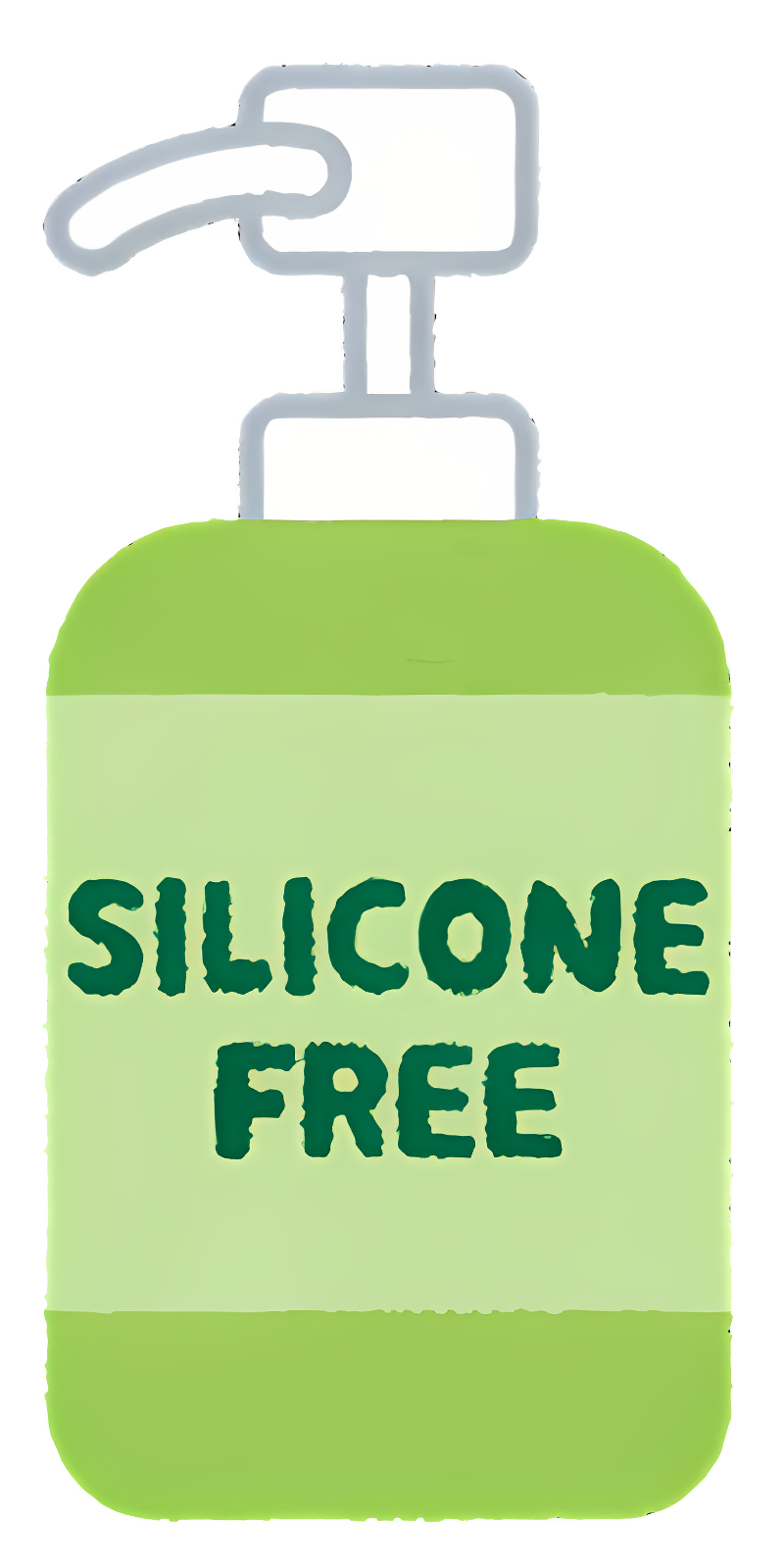 Green plastic bottle with "silicone free" label Clipart